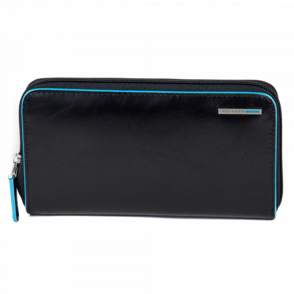 Piquadro BL SQUARE/Black  Портмоне верт. на молнии с RFID защитой (19x10x2,2)